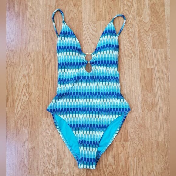 🌴 TRINA TURK 🌴 NEW - Moonray Ring Front Plunge One Piece Swimsuit - [Size 4] - Picture 6 of 16